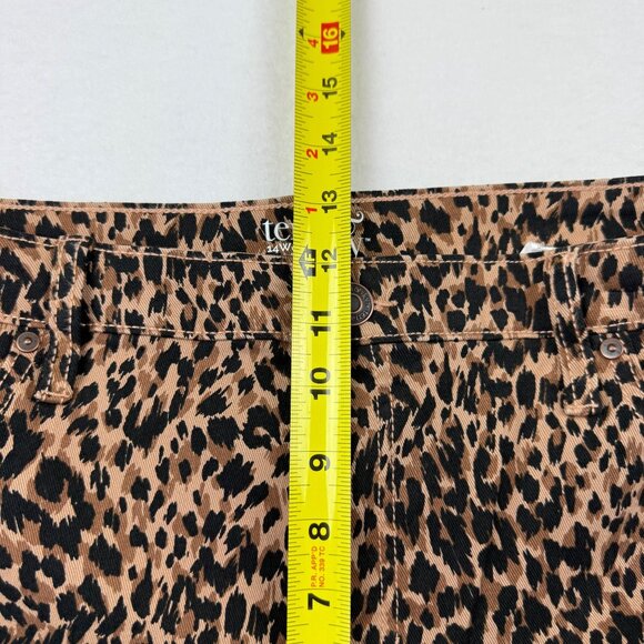 Terra & Sky Women Straight Stretch Brown Black Leopard Denim Jeans Plus 14WP NWT - Picture 8 of 10